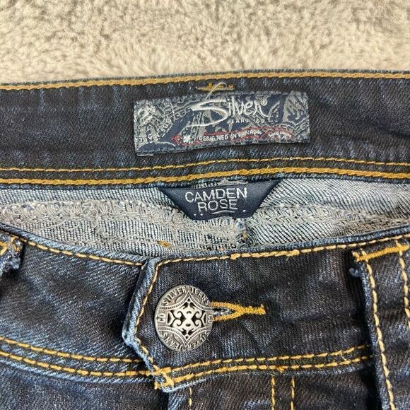 Silver Jeans Camden Rose Womens Size 28x31 Low Rise Dark Wash Denim Skinny - Picture 3 of 11